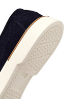 Erkek Lacivert Bağcıklı Süet Deri Casual Ayakkabı | Derimod