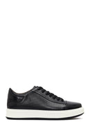 Men's Black Lace-up Thick-Sole Leather Sneaker | Derimod