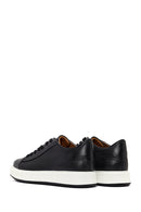 Men's Black Lace-up Thick-Sole Leather Sneaker | Derimod