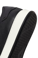 Men's Black Lace-up Thick-Sole Leather Sneaker | Derimod