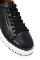 Men's Black Lace-up Thick-Sole Leather Sneaker | Derimod