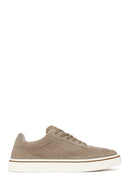 Male Beige Lace-Up Thick-Soled Suede Leather Sneaker | Derimod