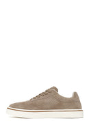 Male Beige Lace-Up Thick-Soled Suede Leather Sneaker | Derimod
