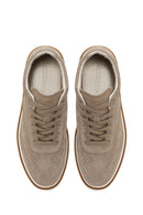 Male Beige Lace-Up Thick-Soled Suede Leather Sneaker | Derimod
