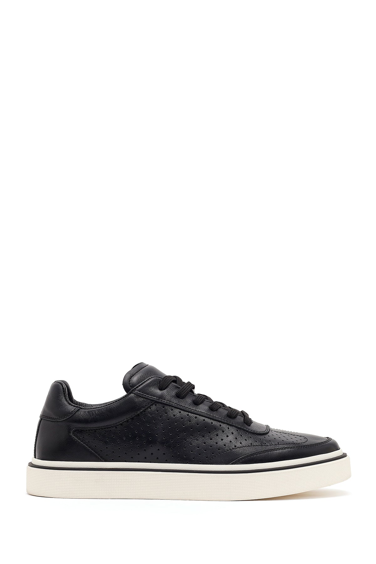 Men's Black Lace-up Thick-Sole Leather Sneaker 26SFD611618 | Derimod