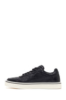 Men's Black Lace-up Thick-Sole Leather Sneaker | Derimod
