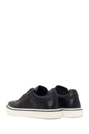 Men's Black Lace-up Thick-Sole Leather Sneaker | Derimod