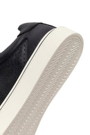 Men's Black Lace-up Thick-Sole Leather Sneaker | Derimod