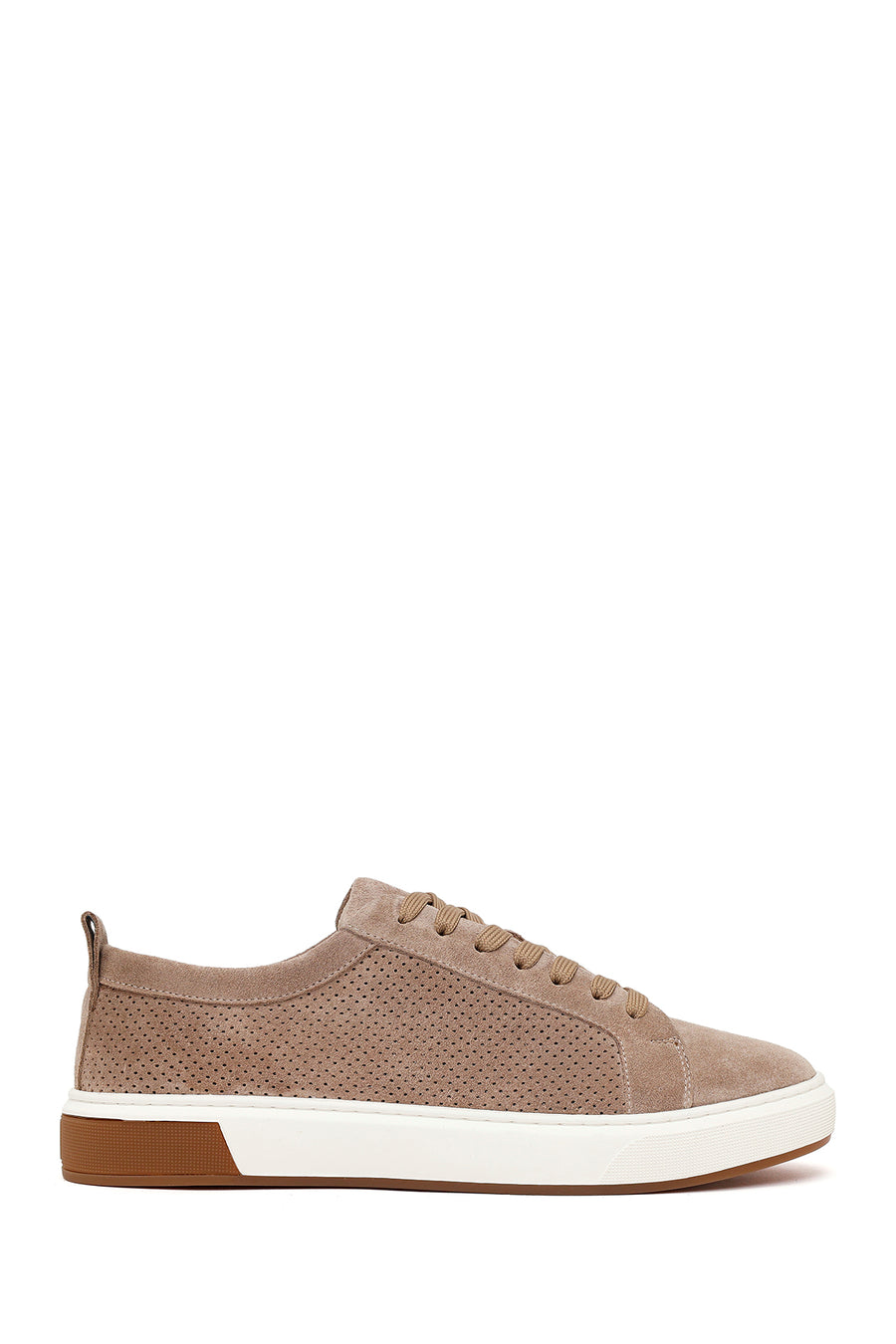 Erkek Bej Bağcıklı Süet Deri Sneaker 26SFD612010 | Derimod