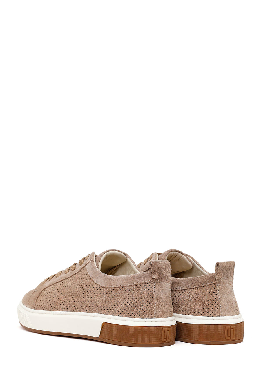 Erkek Bej Bağcıklı Süet Deri Sneaker