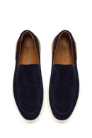 Men's Navy Blue Suede Leather Loafer | Derimod