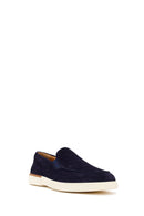 Men's Navy Blue Suede Leather Loafer | Derimod