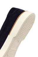 Men's Navy Blue Suede Leather Loafer | Derimod