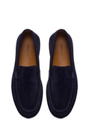 Men's Navy Blue Suede Leather Loafer | Derimod