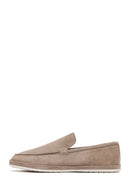Men's Beige Suede Leather Loafer | Derimod