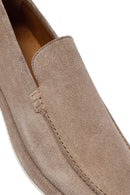 Men's Beige Suede Leather Loafer | Derimod