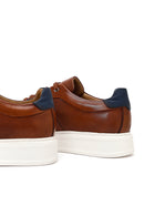 Erkek Taba Bağcıklı Kalın Tabanlı Deri Sneaker | Derimod