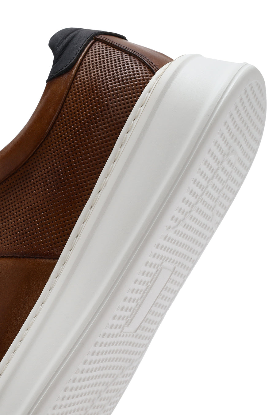 Erkek Taba Bağcıklı Kalın Tabanlı Deri Sneaker
