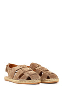 Men's Mink Strapped Suede Leather Sandals | Derimod
