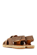 Men's Mink Strapped Suede Leather Sandals | Derimod
