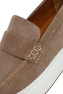 Erkek Bej Kalın Tabanlı Süet Deri Loafer | Derimod