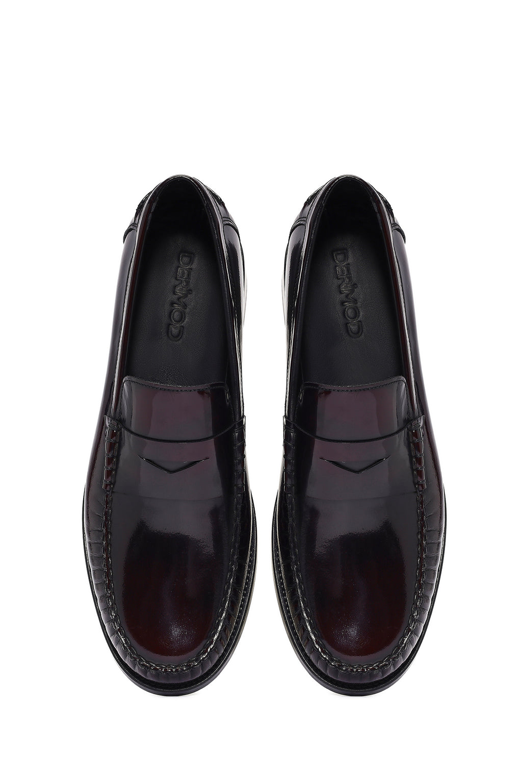 Erkek Bordo Deri Klasik Loafer