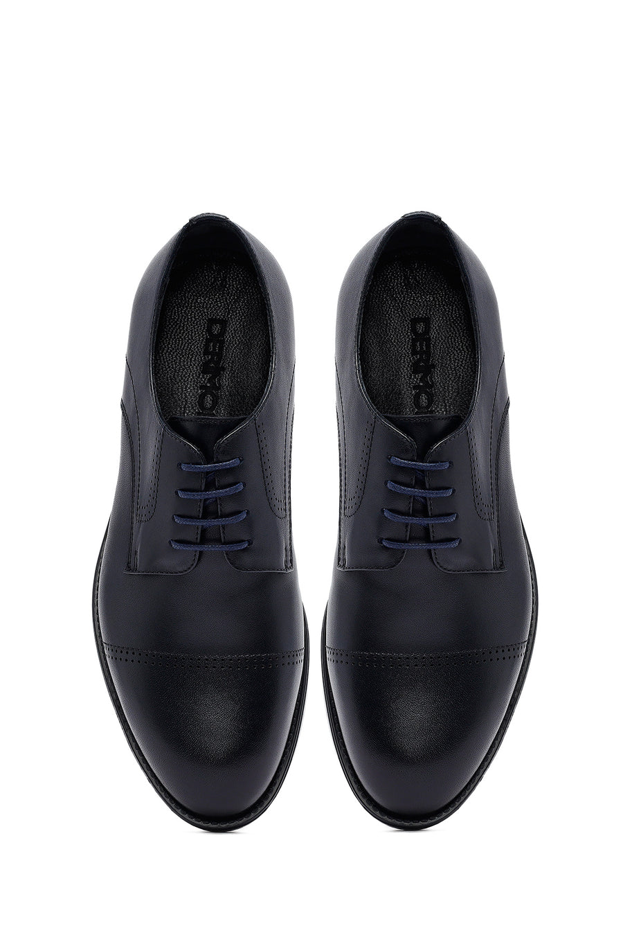 Men's Navy Blue Lace-Up Leather Classic Shoes