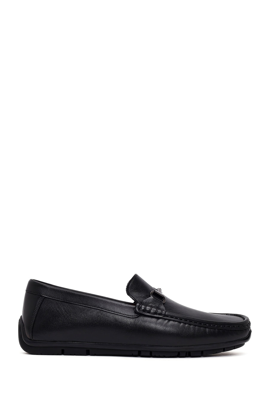 Male Black Buckled Leather Loafer 26SFD621918 | Derimod