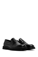 Men's Black Chunky Leather Loafers | Derimod