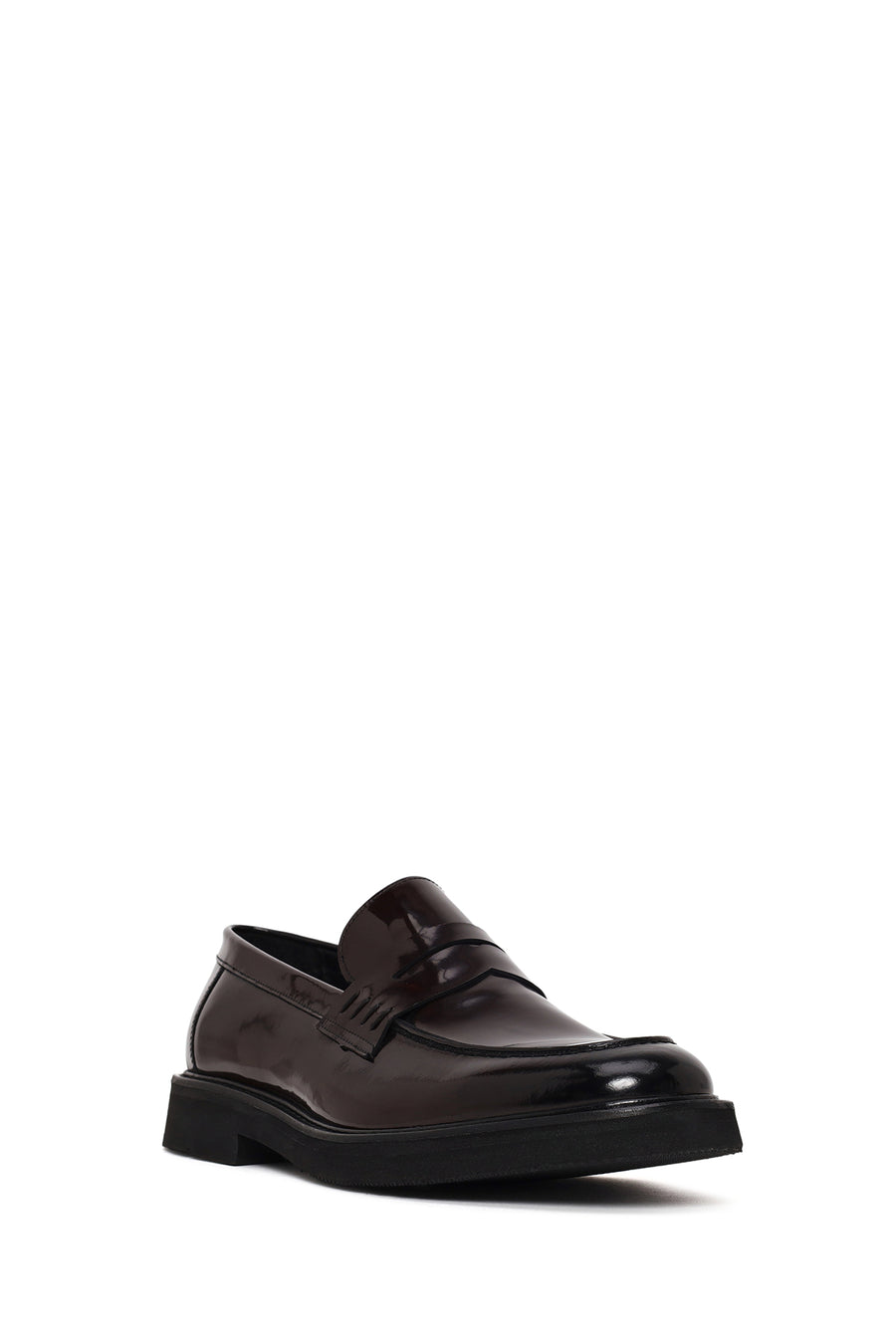 Erkek Bordo Kalın Tabanlı Deri Loafer