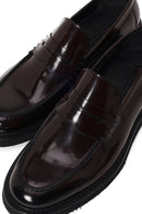 Erkek Bordo Kalın Tabanlı Deri Loafer | Derimod