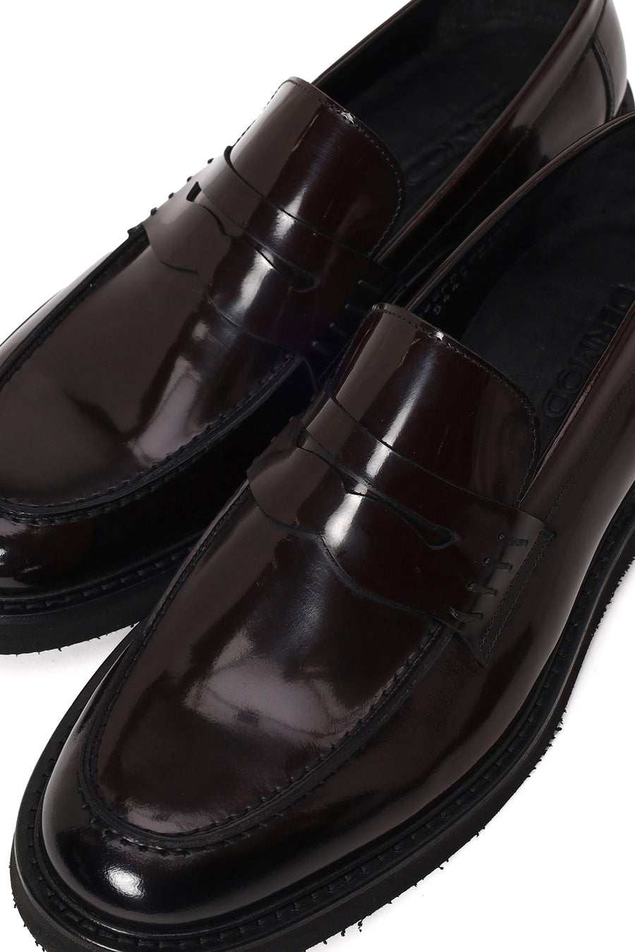 Erkek Bordo Kalın Tabanlı Deri Loafer