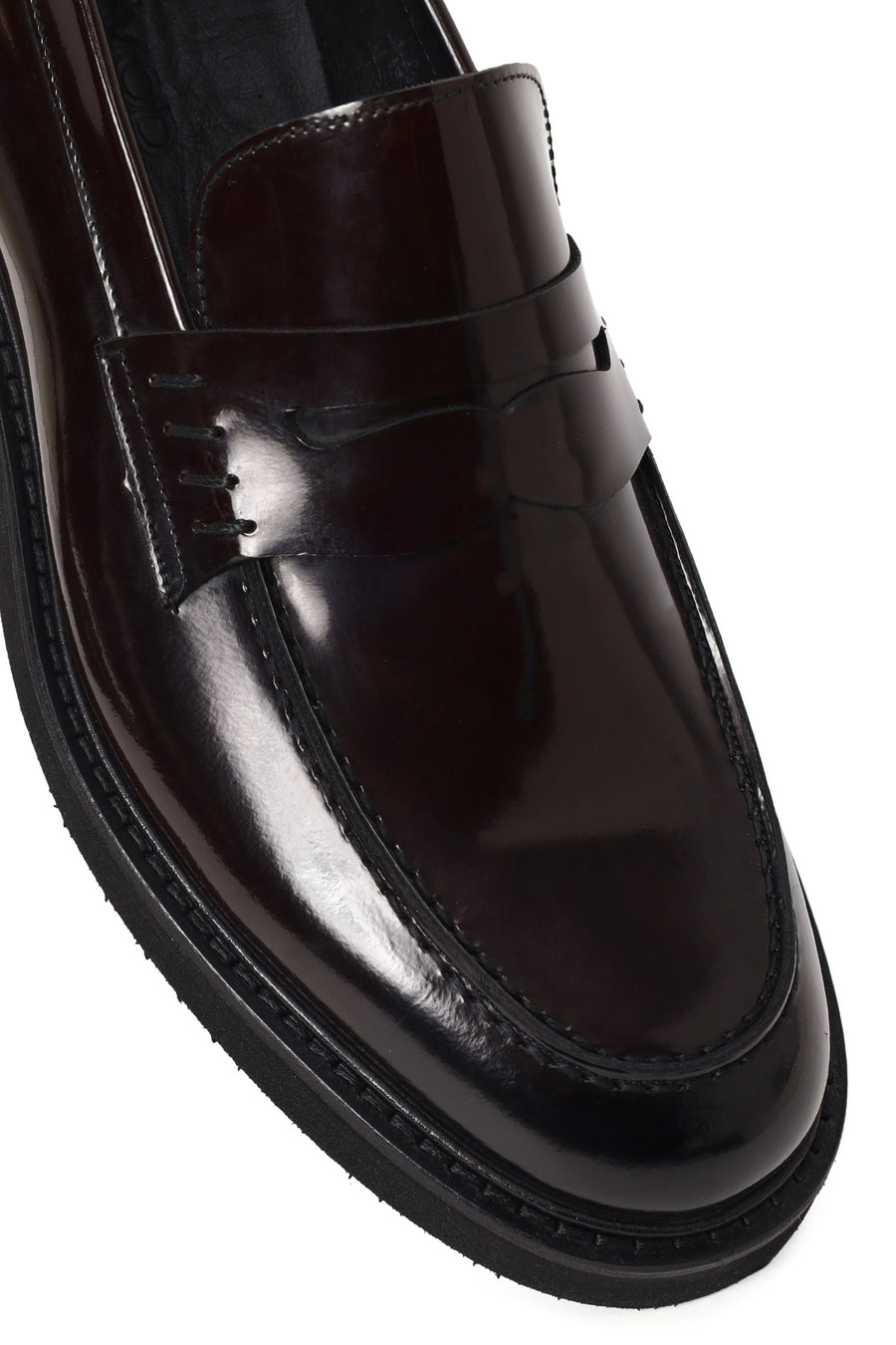 Erkek Bordo Kalın Tabanlı Deri Loafer