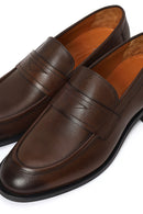 Erkek Kahverengi Deri Klasik Loafer | Derimod