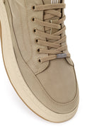 Male Beige Lace-Up Thick-Soled Fabric Sneaker | Derimod