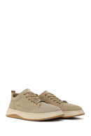 Male Beige Lace-Up Thick-Soled Fabric Sneaker | Derimod