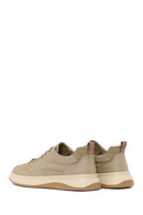 Male Beige Lace-Up Thick-Soled Fabric Sneaker | Derimod