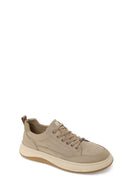 Male Beige Lace-Up Thick-Soled Fabric Sneaker | Derimod