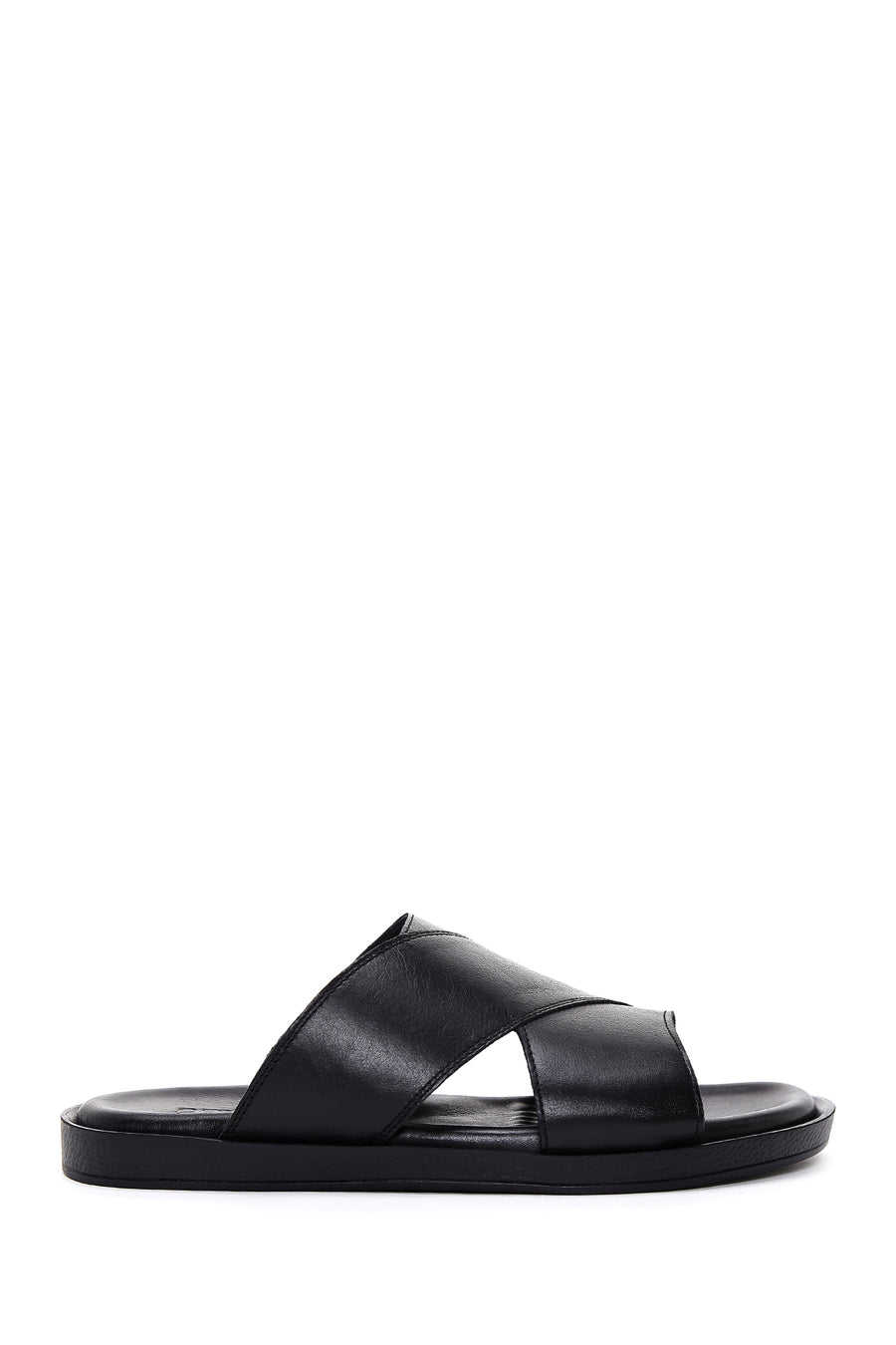 Men's Black Leather Slippers 26SFD625118 | Derimod
