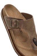 Erkek Bej Nubuk Deri Terlik | Derimod