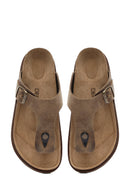 Erkek Bej Nubuk Deri Terlik | Derimod