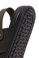 Erkek Haki Nubuk Deri Sandalet | Derimod