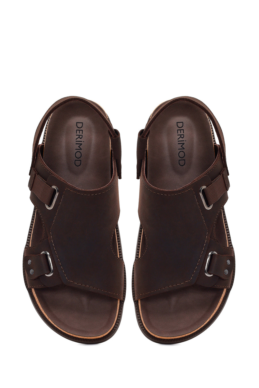 Male Brown Nubuck Leather Sandals