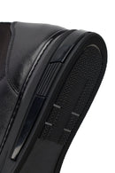 Men's Black Lace-up Thick-Sole Leather Sneaker | Derimod