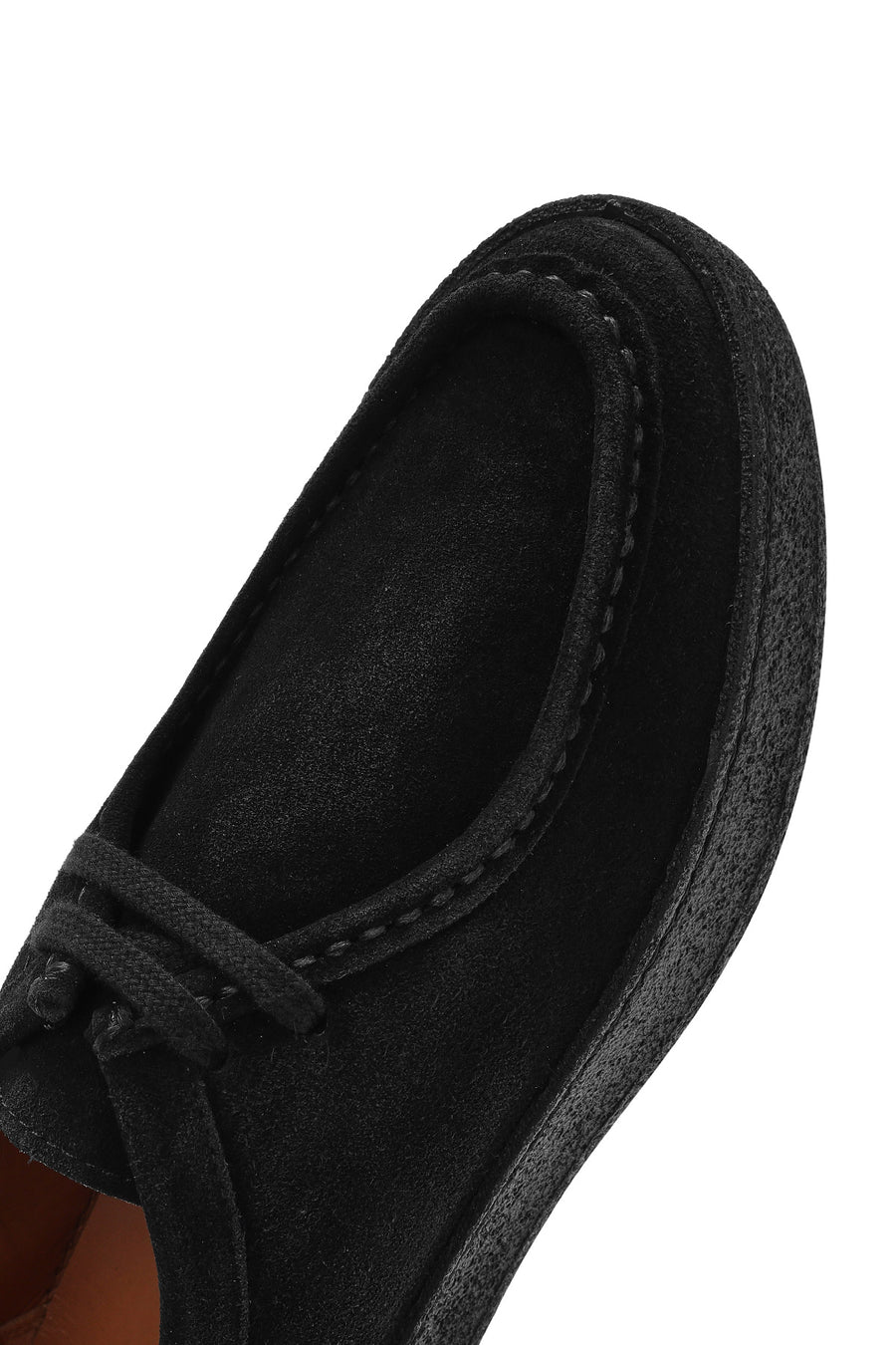 Men's Black Lace-Up Chunky Sole Suede Leather Casual Shoes