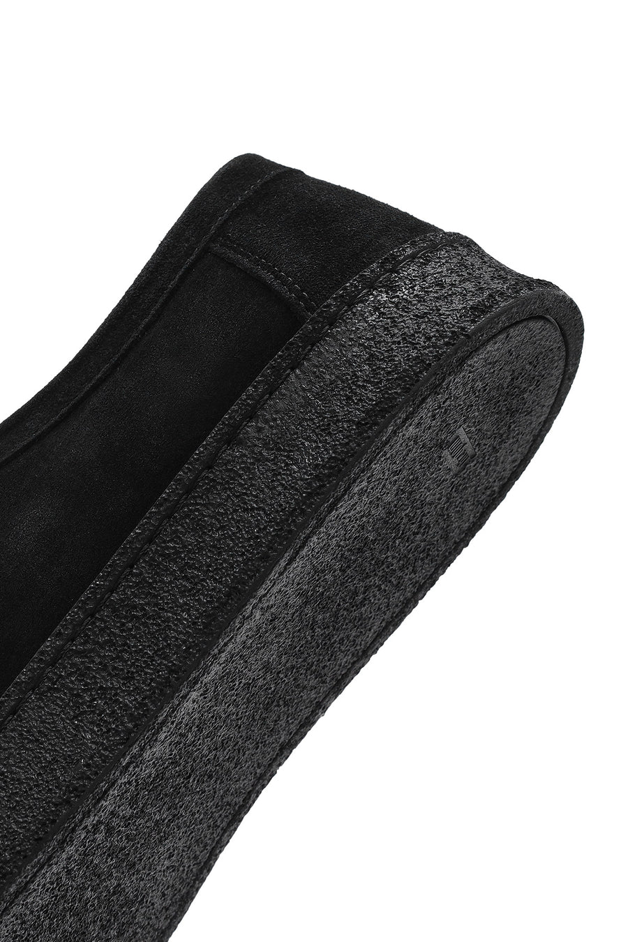 Men's Black Lace-Up Chunky Sole Suede Leather Casual Shoes