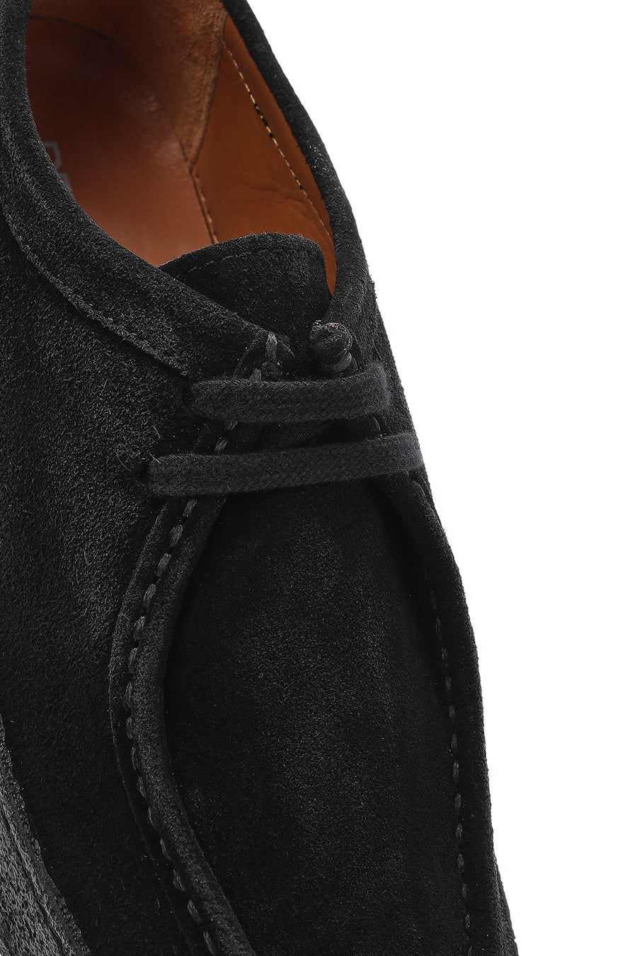 Men's Black Lace-Up Chunky Sole Suede Leather Casual Shoes