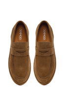 Erkek Taba Süet Deri Loafer | Derimod