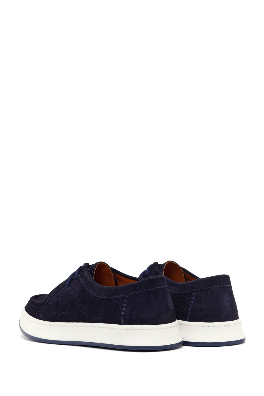 Men's Navy Blue Lace-up Suede Leather Casual Shoes