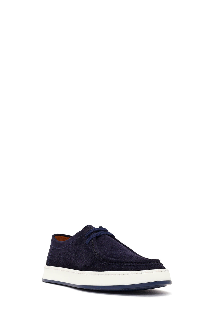 Men's Navy Blue Lace-up Suede Leather Casual Shoes
